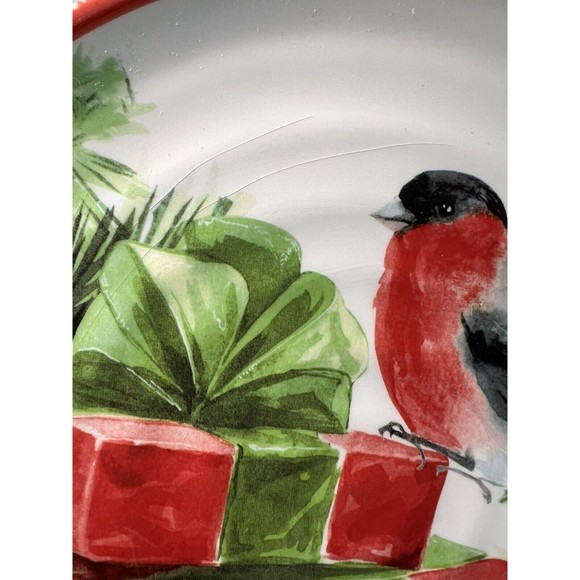 Ceramica Cuore Italy Christmas Holiday Sparrow Salad/Luncheon 9” Plates set/6 - Picture 4 of 15